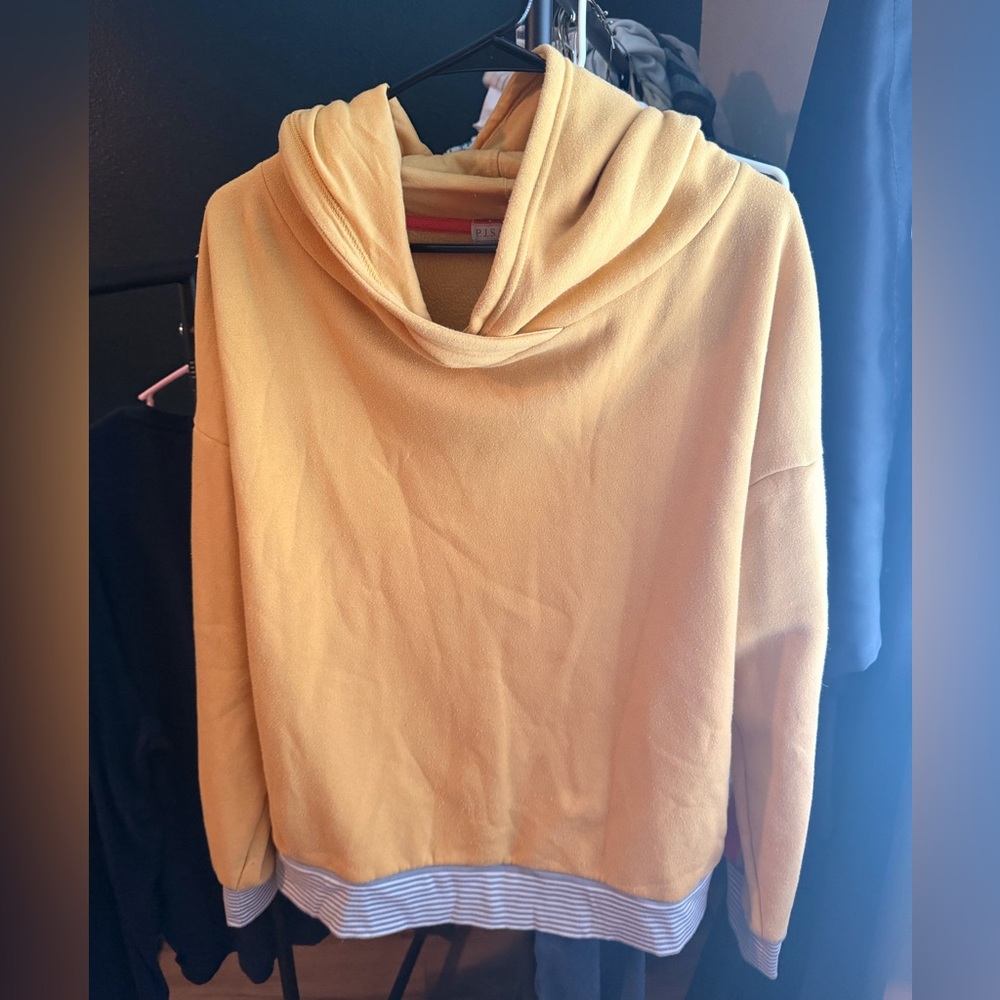 PJ Salvage Mustard Cowl Neck Sweater